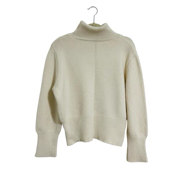 Lemui Korea Soft Wool Turtleneck Sweater Size M Ivory Relaxed Classic Fall NWT - Picture 1 of 9